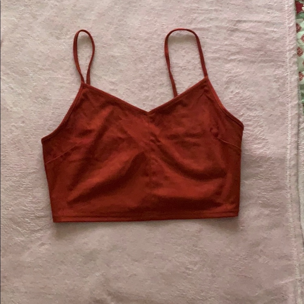 Faux suede crop top